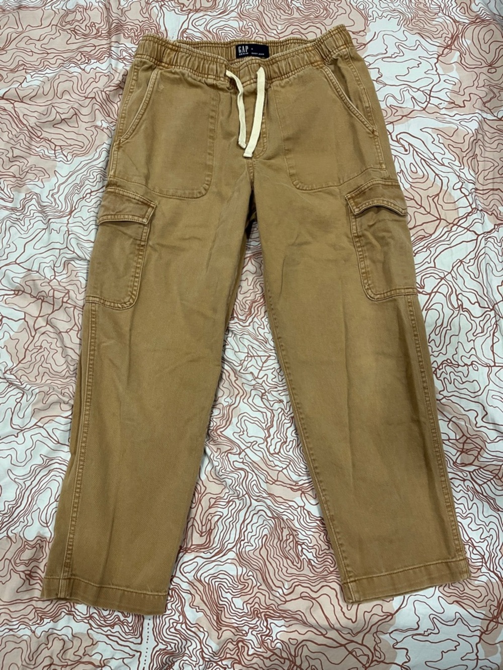 GAP Tan Cargo Cropped Drawstring Pants